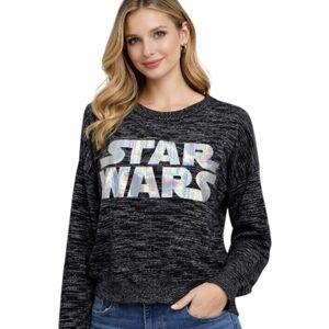 Divided x H&M Star Wars Foil Graphic Sweatshirt Size M Geek Chic Techno